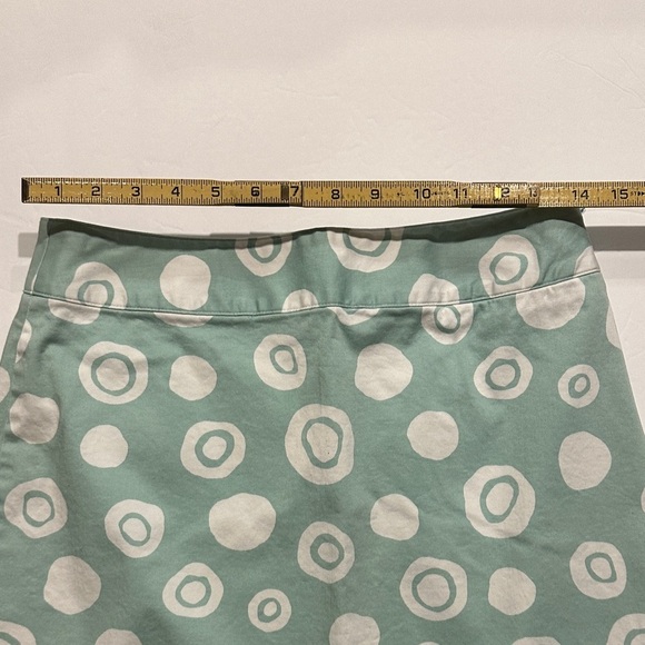 Talbots mint green and white Polka Dot A-Line mini Skirt Size 8P - Picture 2 of 7